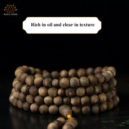 108 Mara Pearls Hai Nan White Seven Nan Agarwood Calm Strength Bracelet