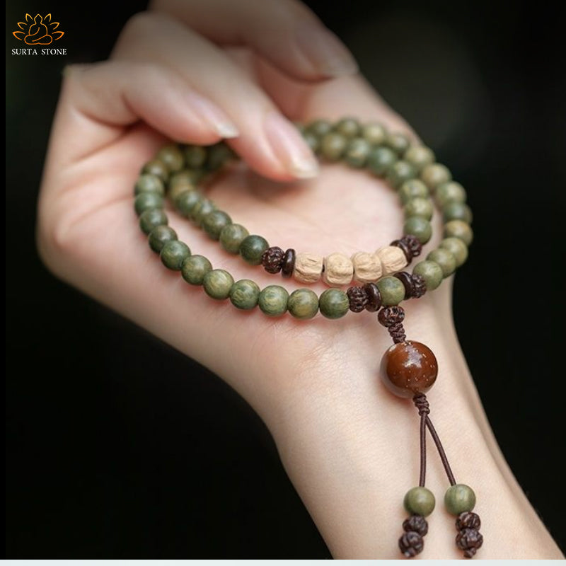 Double Rosary Bracelet 6mm– Green Sandalwood-SC045