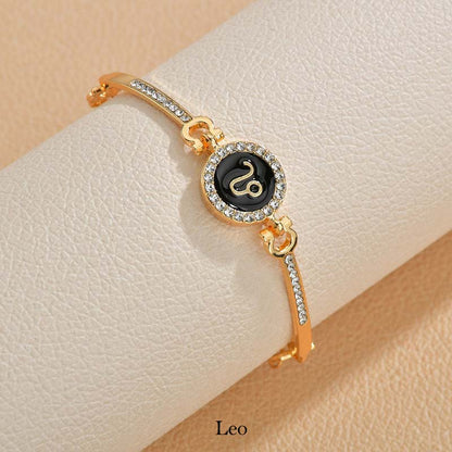 12 Constellations of the Zodiac Rhinestone Chain Adjustable Bracelet (Extra 30% Off | USE CODE: FS30)