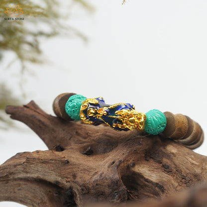 Divine Turquoise oud bracelet- Vietnamese Agarwood SC-066