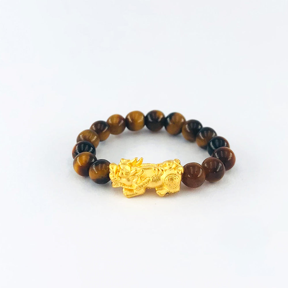 Arthesdam Jewellery 999 Gold Prosperity Pixiu Tiger Eye Bracelet