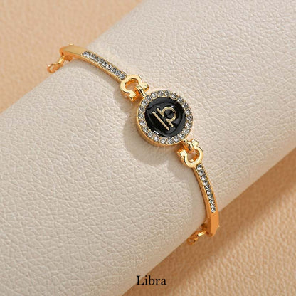 12 Constellations of the Zodiac Rhinestone Chain Adjustable Bracelet (Extra 30% Off | USE CODE: FS30)