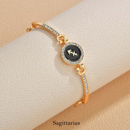 12 Constellations of the Zodiac Rhinestone Chain Adjustable Bracelet (Extra 30% Off | USE CODE: FS30)