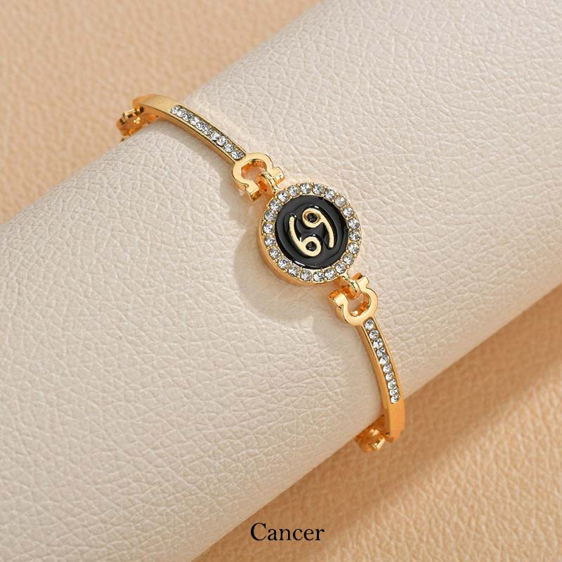 12 Constellations of the Zodiac Rhinestone Chain Adjustable Bracelet (Extra 30% Off | USE CODE: FS30)