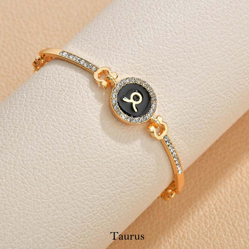 12 Constellations of the Zodiac Rhinestone Chain Adjustable Bracelet (Extra 30% Off | USE CODE: FS30)