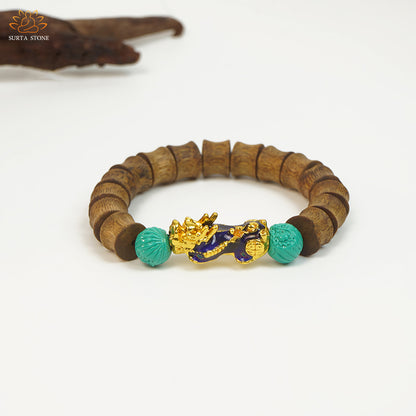 Divine Turquoise oud bracelet- Vietnamese Agarwood SC-066