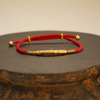 Buddha Stones Tibetan Buddhist Handmade Mani Mantra Lucky Red String Bracelet