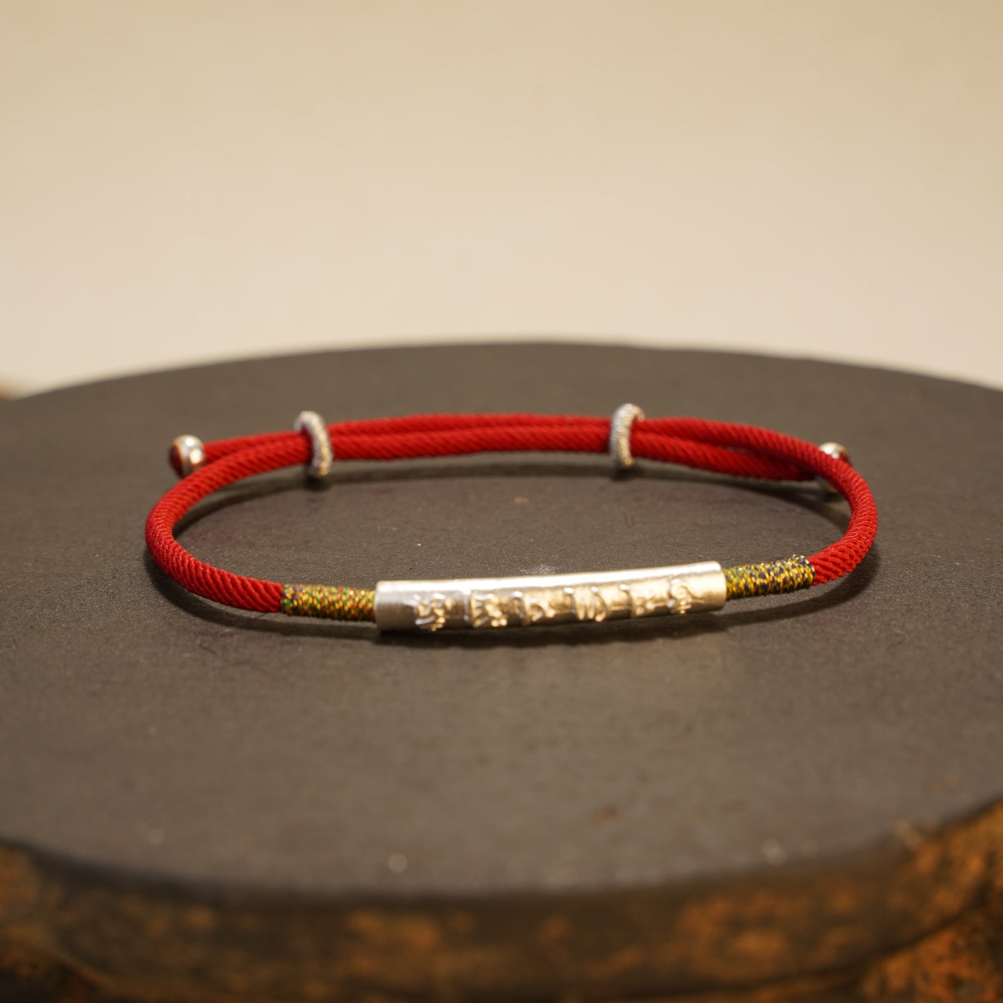 Buddha Stones Tibetan Buddhist Handmade Mani Mantra Lucky Red String Bracelet