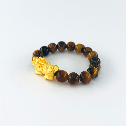 Arthesdam Jewellery 999 Gold Prosperity Pixiu Tiger Eye Bracelet