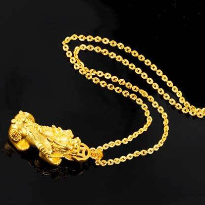 Gold Pixiu Necklace - Attracting Wealth