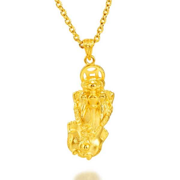 Gold Pixiu Necklace - Attracting Wealth