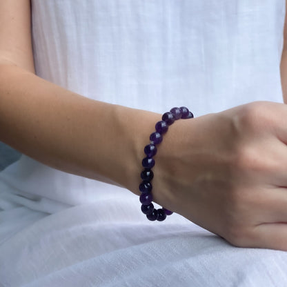 Amethyst Beaded Bracelet