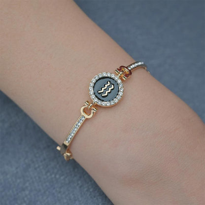 12 Constellations of the Zodiac Rhinestone Chain Adjustable Bracelet (Extra 30% Off | USE CODE: FS30)