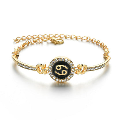 12 Constellations of the Zodiac Rhinestone Chain Adjustable Bracelet (Extra 30% Off | USE CODE: FS30)