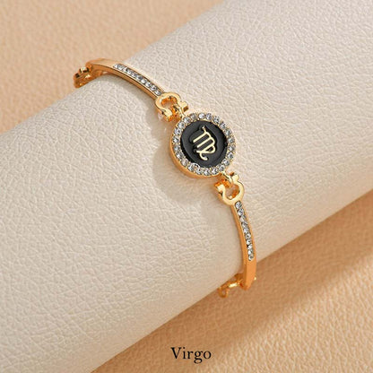 12 Constellations of the Zodiac Rhinestone Chain Adjustable Bracelet (Extra 30% Off | USE CODE: FS30)