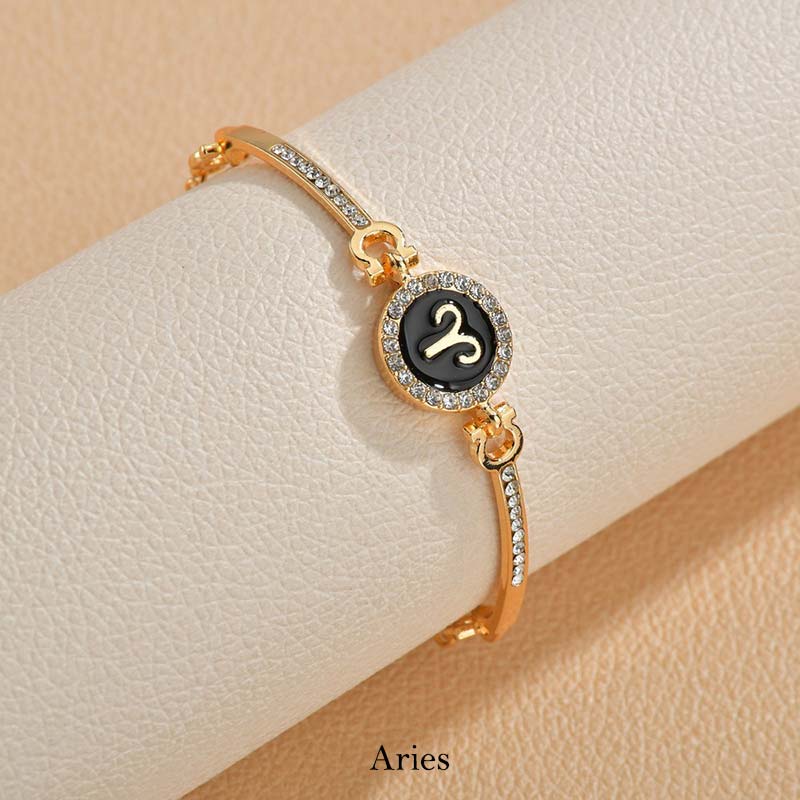 12 Constellations of the Zodiac Rhinestone Chain Adjustable Bracelet (Extra 30% Off | USE CODE: FS30)