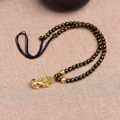 Feng Shui Black Obsidian Wealth Necklace