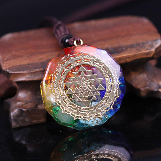 Sacred Sri Yantra Orgonite Chakra Necklace