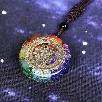 Sacred Sri Yantra Orgonite Chakra Necklace