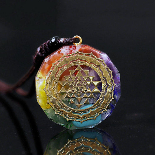 Sacred Sri Yantra Orgonite Chakra Necklace