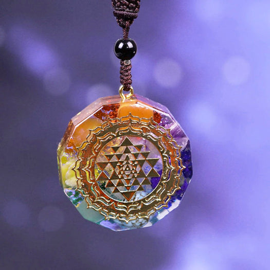 Sacred Sri Yantra Orgonite Chakra Necklace